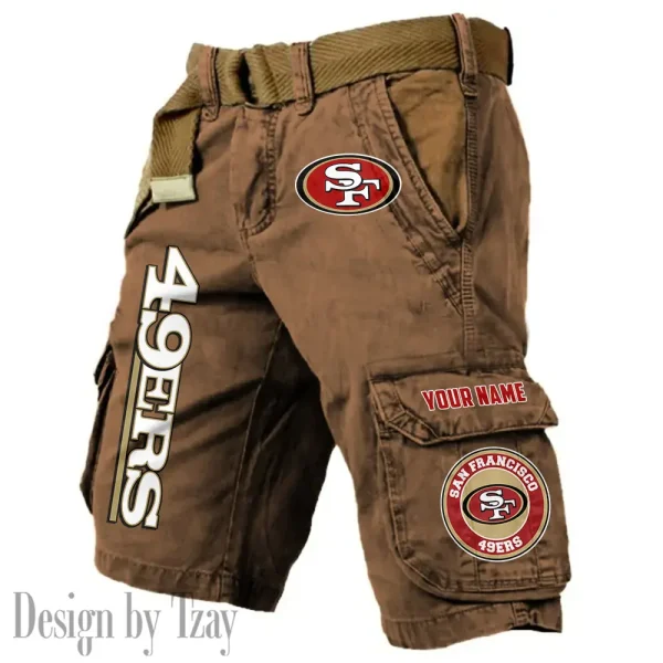San Francisco 49ers Pocket Print Cargo Shorts (Belt Not Included) trending 2025 S9MCS426 - Image 4