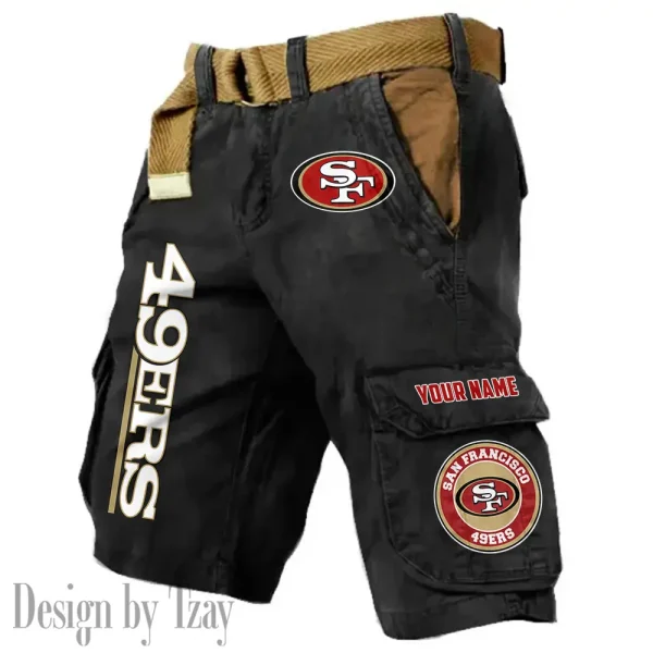 San Francisco 49ers Pocket Print Cargo Shorts (Belt Not Included) trending 2025 S9MCS426 - Image 5