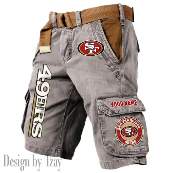 San Francisco 49ers Pocket Print Cargo Shorts (Belt Not Included) trending 2025 S9MCS426 - Image 6