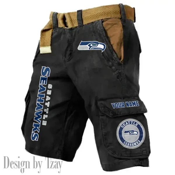 Seattle Seahawks Pocket Print Cargo Shorts (Belt Not Included) trending 2025 S9MCS427 - Image 2
