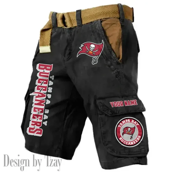 Tampa Bay Buccaneers Pocket Print Cargo Shorts (Belt Not Included) trending 2025 S9MCS428