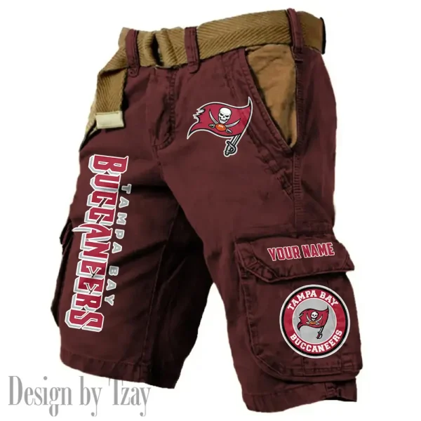 Tampa Bay Buccaneers Pocket Print Cargo Shorts (Belt Not Included) trending 2025 S9MCS428 - Image 2