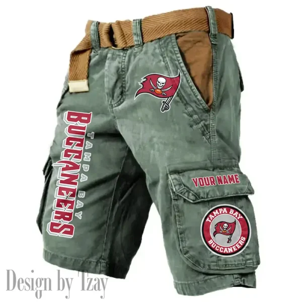 Tampa Bay Buccaneers Pocket Print Cargo Shorts (Belt Not Included) trending 2025 S9MCS428 - Image 3