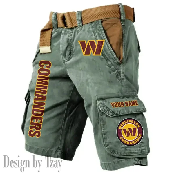 Washington Commanders Pocket Print Cargo Shorts (Belt Not Included) trending 2025 S9MCS430 - Image 2