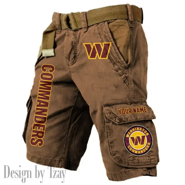 Washington Commanders Pocket Print Cargo Shorts (Belt Not Included) trending 2025 S9MCS430 - Image 3