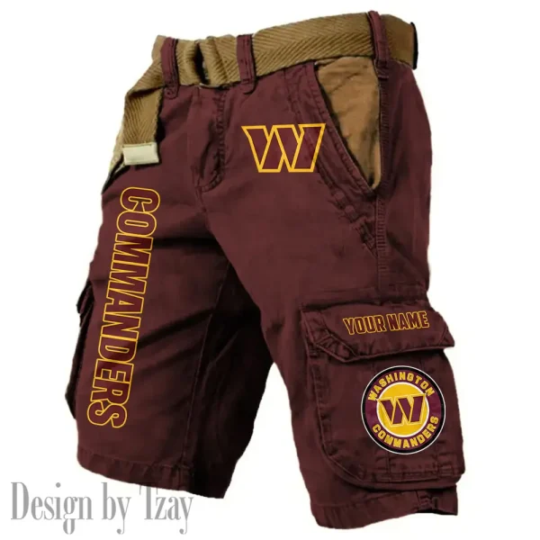 Washington Commanders Pocket Print Cargo Shorts (Belt Not Included) trending 2025 S9MCS430 - Image 5