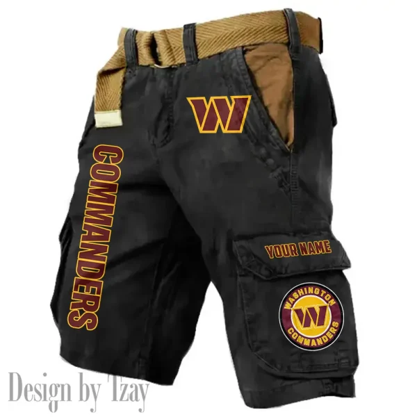 Washington Commanders Pocket Print Cargo Shorts (Belt Not Included) trending 2025 S9MCS430 - Image 6