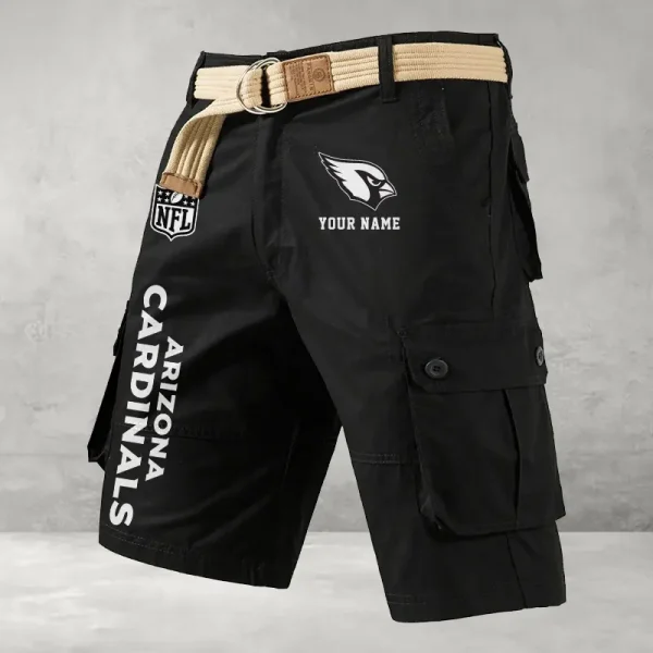Arizona Cardinals Men's Cargo Shorts Button Trend Unique Design Team S9CSBT120