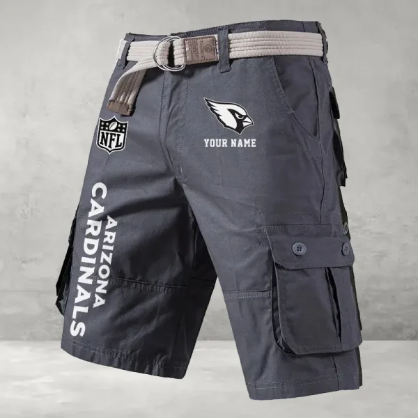 Arizona Cardinals Men's Cargo Shorts Button Trend Unique Design Team S9CSBT120 - Image 2