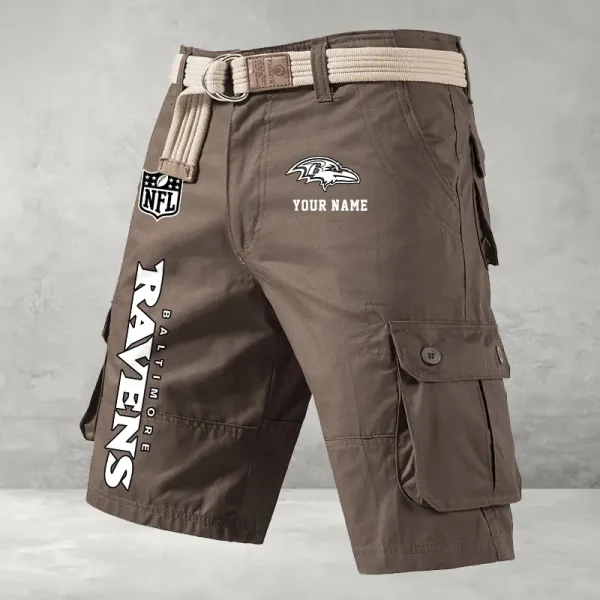 Baltimore Ravens Men's Cargo Shorts Button Trend Unique Design Team S9CSBT122 - Image 4
