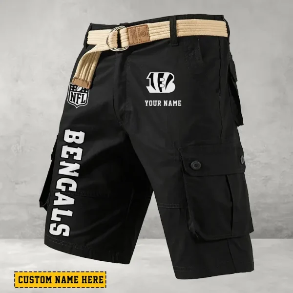 Cincinnati Bengals Men's Cargo Shorts Button Trend Unique Design Team S9CSBT126