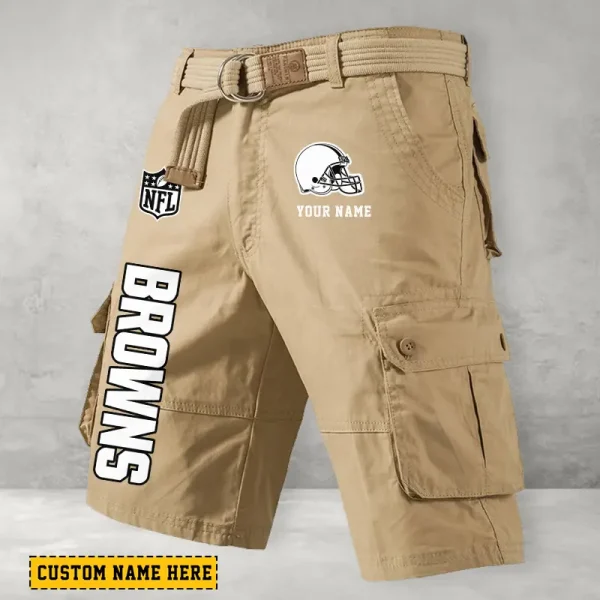 Cleveland Browns Men's Cargo Shorts Button Trend Unique Design Team S9CSBT127