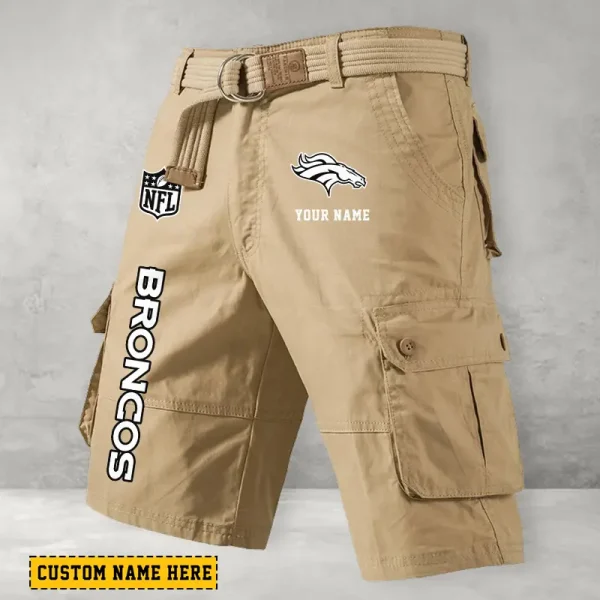 Denver Broncos Men's Cargo Shorts Button Trend Unique Design Team S9CSBT129 - Image 2