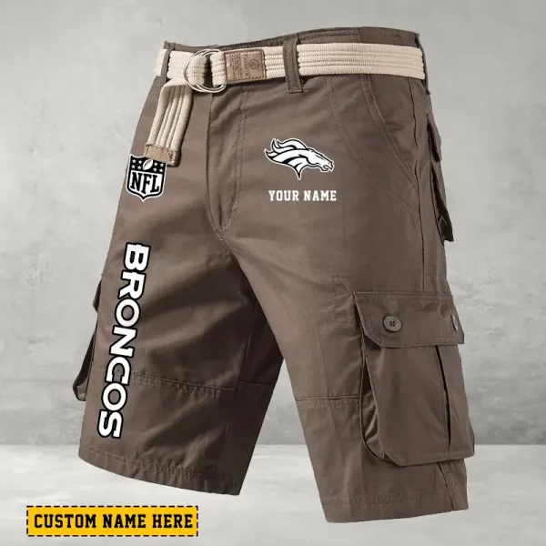 Denver Broncos Men's Cargo Shorts Button Trend Unique Design Team S9CSBT129 - Image 4