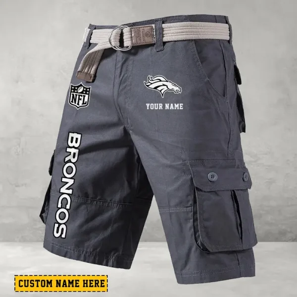 Denver Broncos Men's Cargo Shorts Button Trend Unique Design Team S9CSBT129 - Image 5