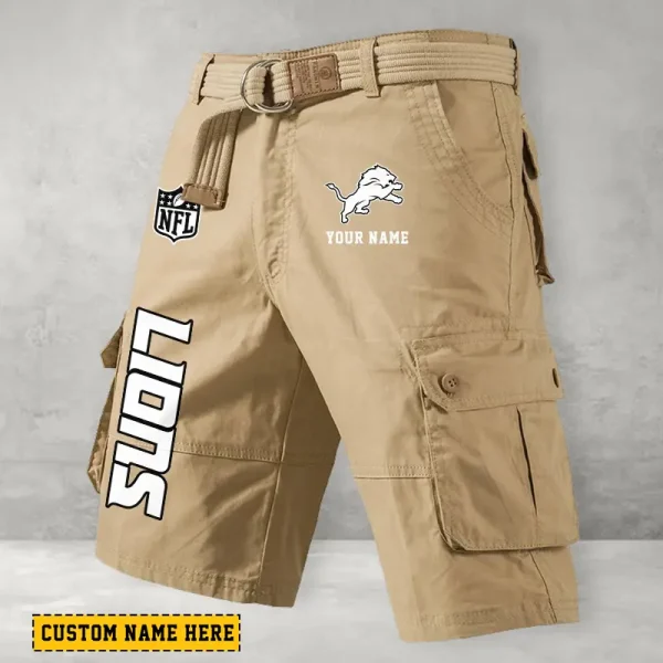 Detroit Lions Men's Cargo Shorts Button Trend Unique Design Team S9CSBT130 - Image 5