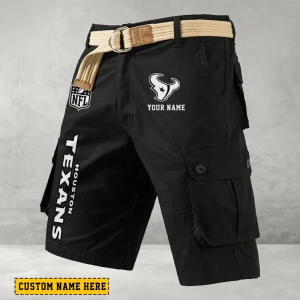 Houston Texans Men's Cargo Shorts Button Trend Unique Design Team S9CSBT132