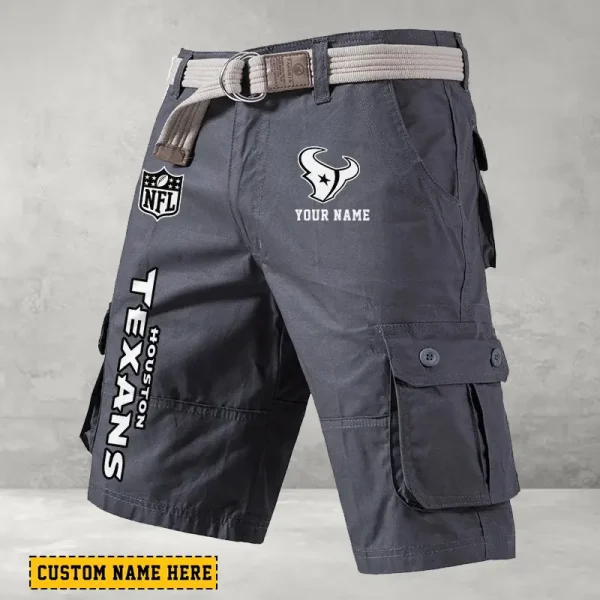 Houston Texans Men's Cargo Shorts Button Trend Unique Design Team S9CSBT132 - Image 2