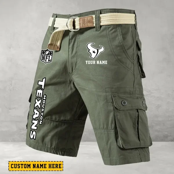Houston Texans Men's Cargo Shorts Button Trend Unique Design Team S9CSBT132 - Image 3