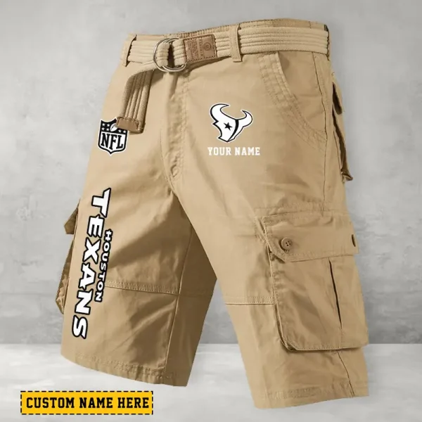 Houston Texans Men's Cargo Shorts Button Trend Unique Design Team S9CSBT132 - Image 5