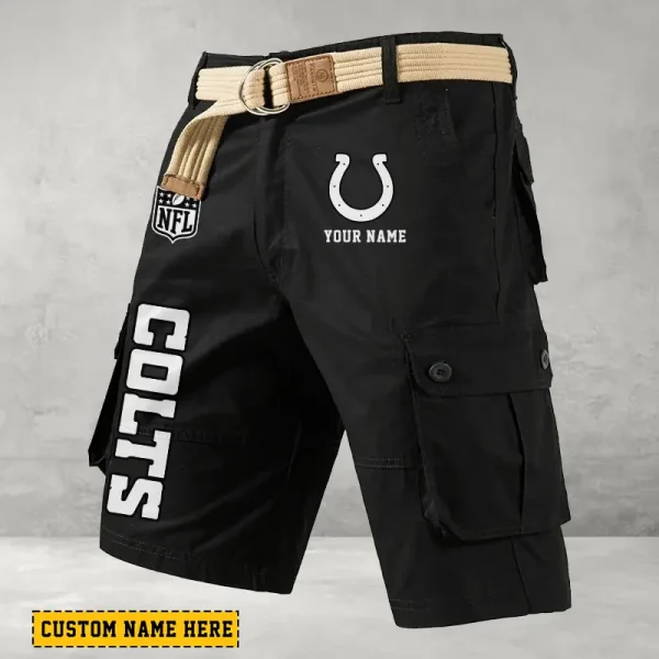 Indianapolis Colts Men's Cargo Shorts Button Trend Unique Design Team S9CSBT133 - Image 4