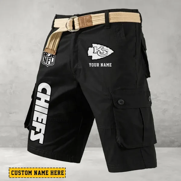 Kansas City Chiefs Men's Cargo Shorts Button Trend Unique Design Team S9CSBT135