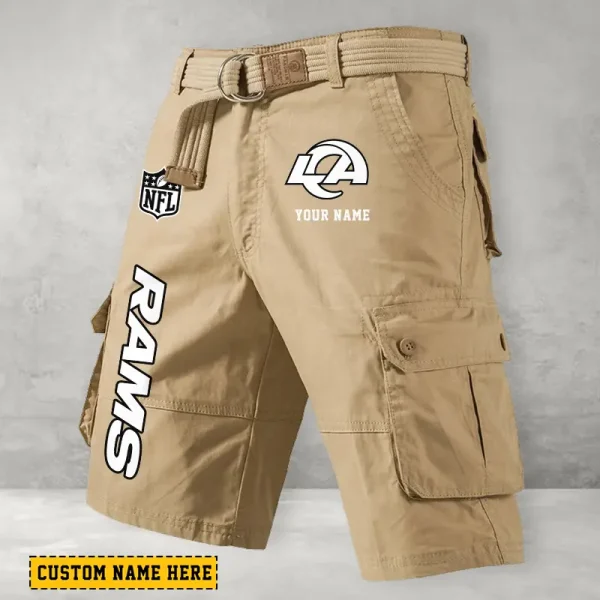 Los Angeles Rams Men's Cargo Shorts Button Trend Unique Design Team S9CSBT138 - Image 5