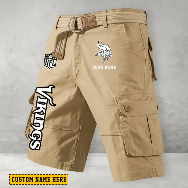 Minnesota Vikings Men's Cargo Shorts Button Trend Unique Design Team S9CSBT140