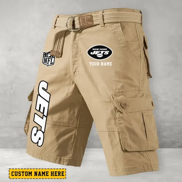 New York Jets Men's Cargo Shorts Button Trend Unique Design Team S9CSBT144