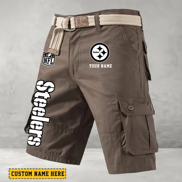 Pittsburgh Steelers Men's Cargo Shorts Button Trend Unique Design Team S9CSBT146 - Image 3