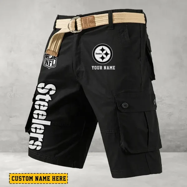 Pittsburgh Steelers Men's Cargo Shorts Button Trend Unique Design Team S9CSBT146 - Image 5