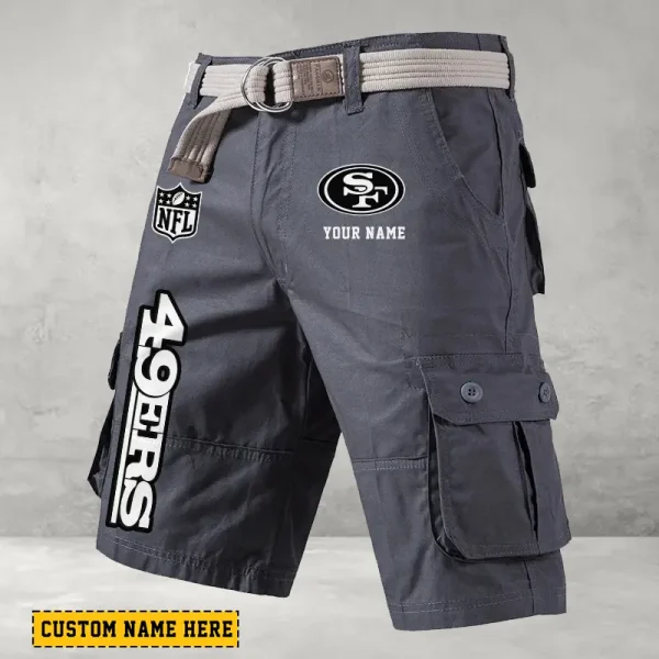 San Francisco 49ers Men's Cargo Shorts Button Trend Unique Design Team S9CSBT147 - Image 2