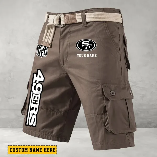 San Francisco 49ers Men's Cargo Shorts Button Trend Unique Design Team S9CSBT147 - Image 3