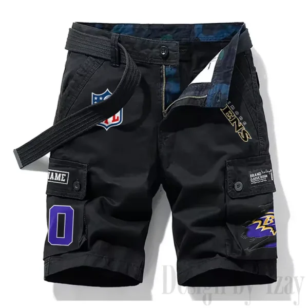 Baltimore Ravens New Summer Men Cargo Shorts Fashion 2025 SPTNSM099 - Image 2