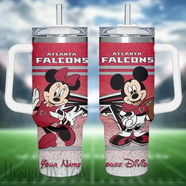 Atlanta Falcons Simple Modem 40oz Tumbler With Handle And Straw Lid AZC40OZT580