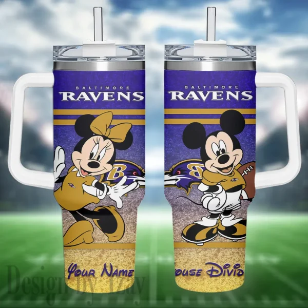 Baltimore Ravens Simple Modem 40oz Tumbler With Handle And Straw Lid AZC40OZT581