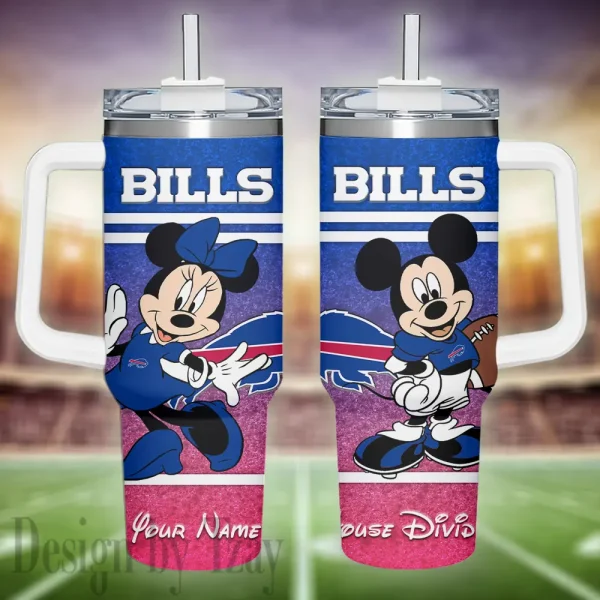 Buffalo Bills Simple Modem 40oz Tumbler With Handle And Straw Lid AZC40OZT582