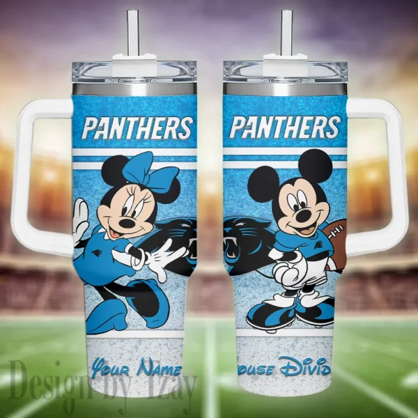Carolina Panthers Simple Modem 40oz Tumbler With Handle And Straw Lid AZC40OZT583