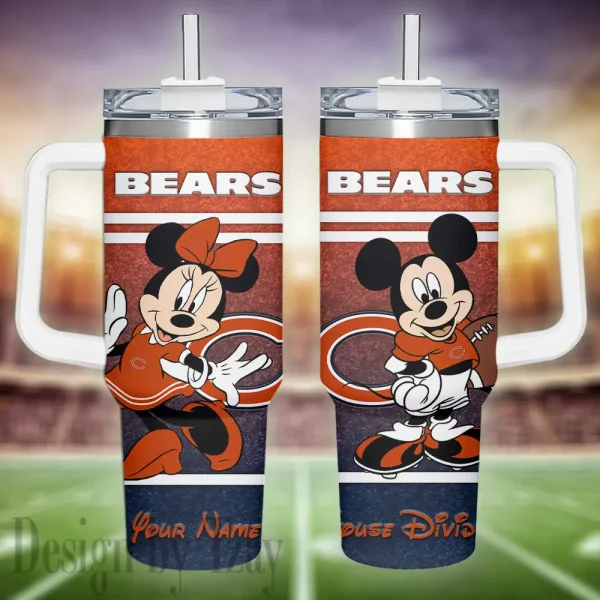 Chicago Bears Simple Modem 40oz Tumbler With Handle And Straw Lid AZC40OZT584
