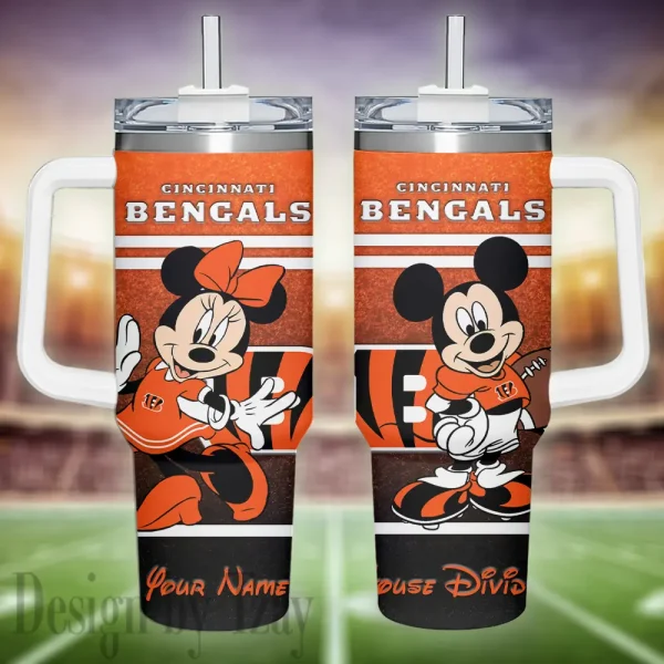 Cincinnati Bengals Simple Modem 40oz Tumbler With Handle And Straw Lid AZC40OZT585