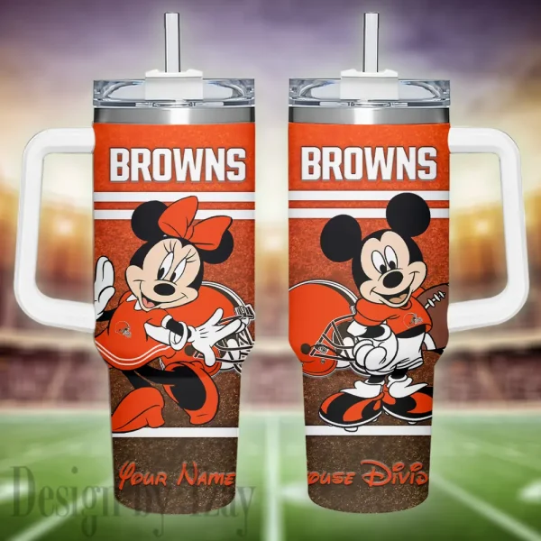 Cleveland Browns Simple Modem 40oz Tumbler With Handle And Straw Lid AZC40OZT586