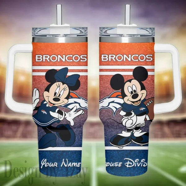 Denver Broncos Simple Modem 40oz Tumbler With Handle And Straw Lid AZC40OZT588