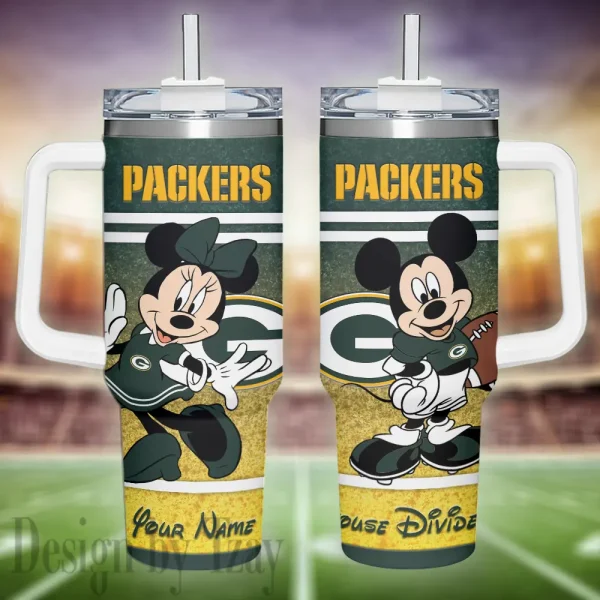 Green Bay Packers Simple Modem 40oz Tumbler With Handle And Straw Lid AZC40OZT590