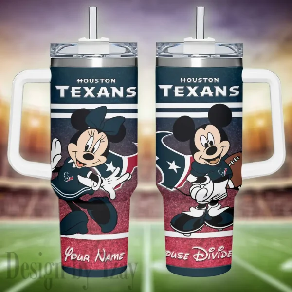 Houston Texans Simple Modem 40oz Tumbler With Handle And Straw Lid AZC40OZT591