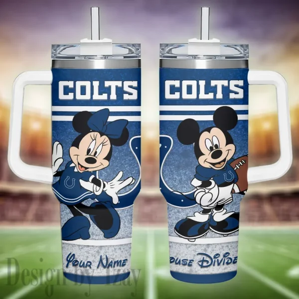 Indianapolis Colts Simple Modem 40oz Tumbler With Handle And Straw Lid AZC40OZT592