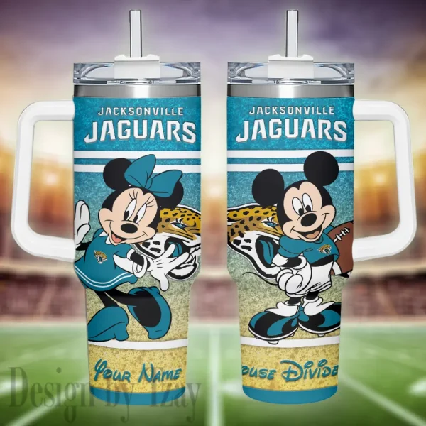 Jacksonville Jaguars Simple Modem 40oz Tumbler With Handle And Straw Lid AZC40OZT593