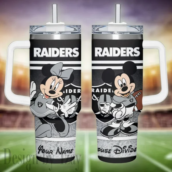 Las Vegas Raiders Simple Modem 40oz Tumbler With Handle And Straw Lid AZC40OZT595