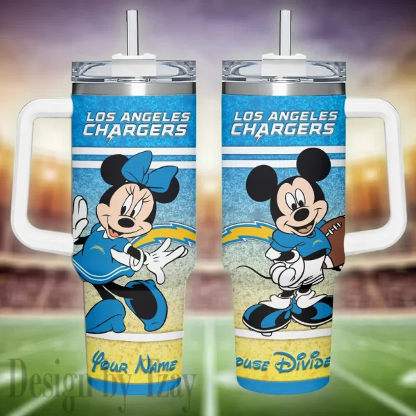 Los Angeles Chargers Simple Modem 40oz Tumbler With Handle And Straw Lid AZC40OZT596