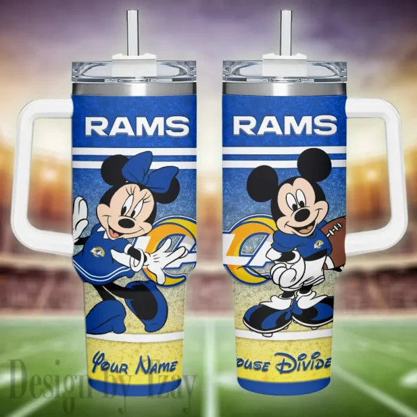 Los Angeles Rams Simple Modem 40oz Tumbler With Handle And Straw Lid AZC40OZT597