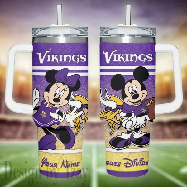 Minnesota Vikings Simple Modem 40oz Tumbler With Handle And Straw Lid AZC40OZT599